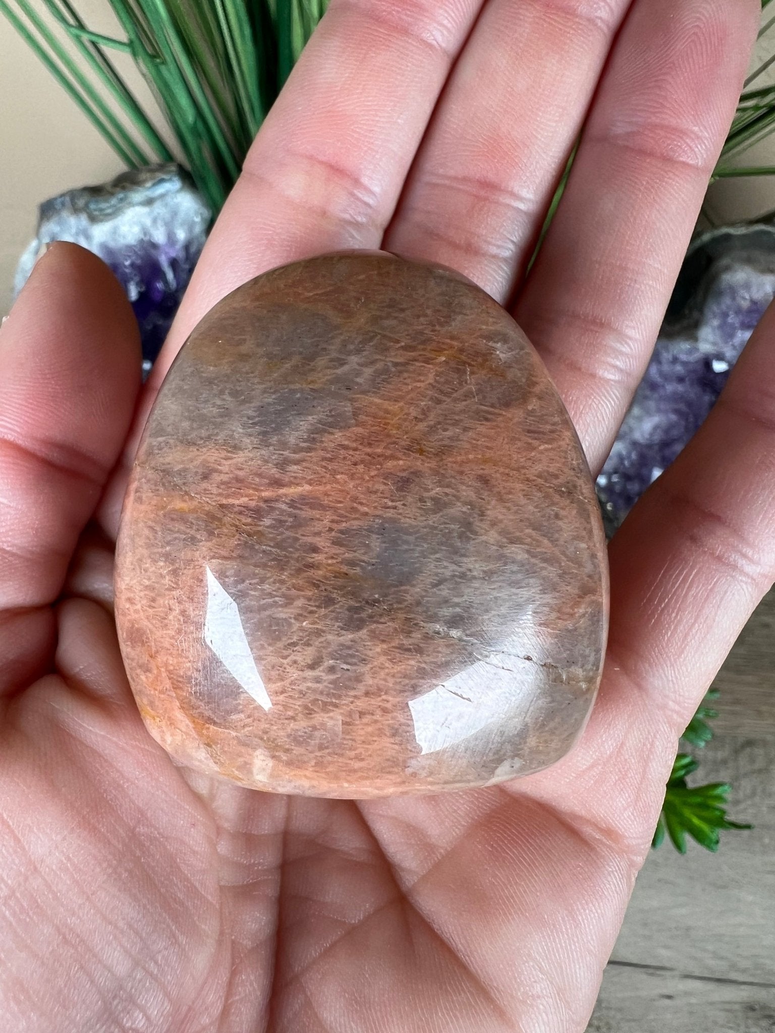 Peach Moonstone Freeform 1.8 inch - Purple Door Alchemy