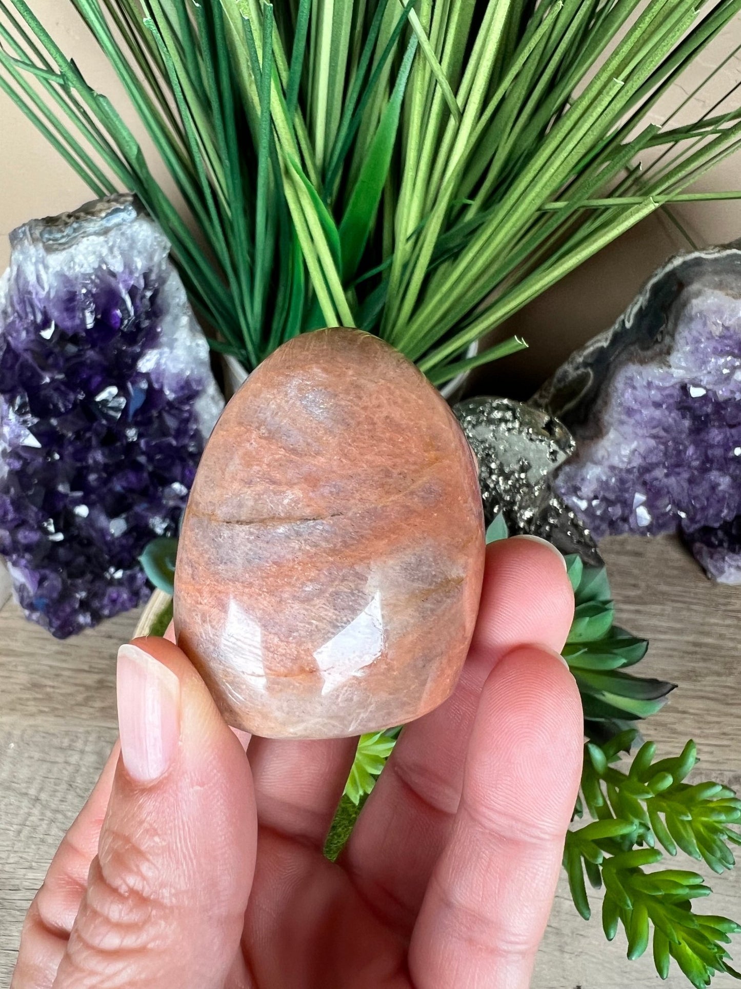 Peach Moonstone Freeform 1.8 inch - Purple Door Alchemy