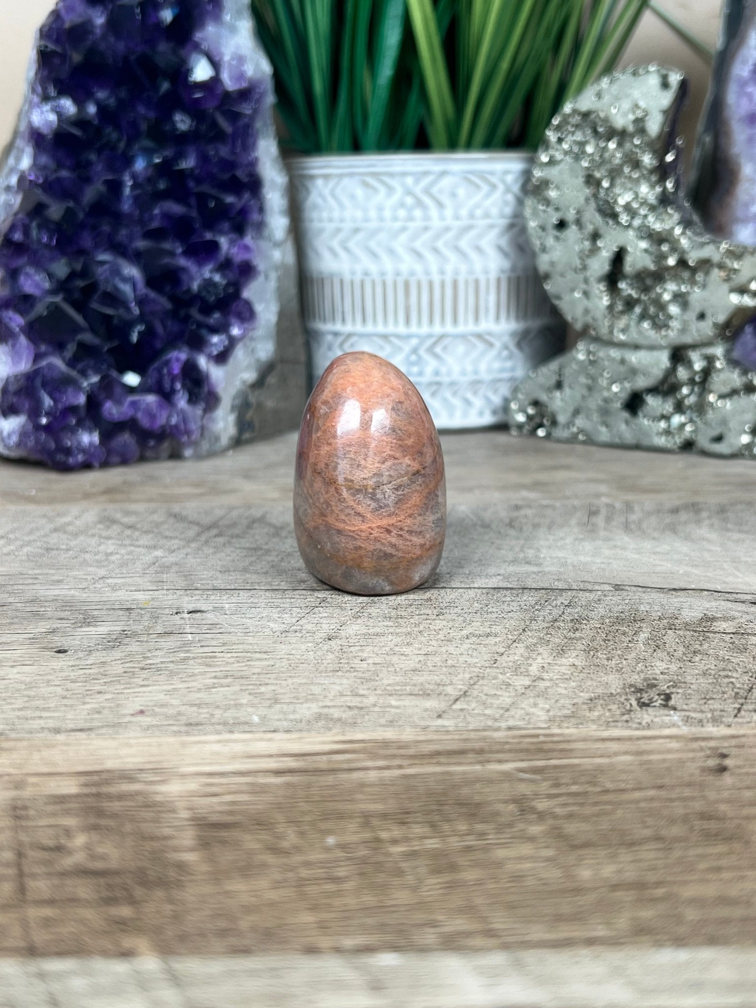 Peach Moonstone Freeform 1.8 inch - Purple Door Alchemy