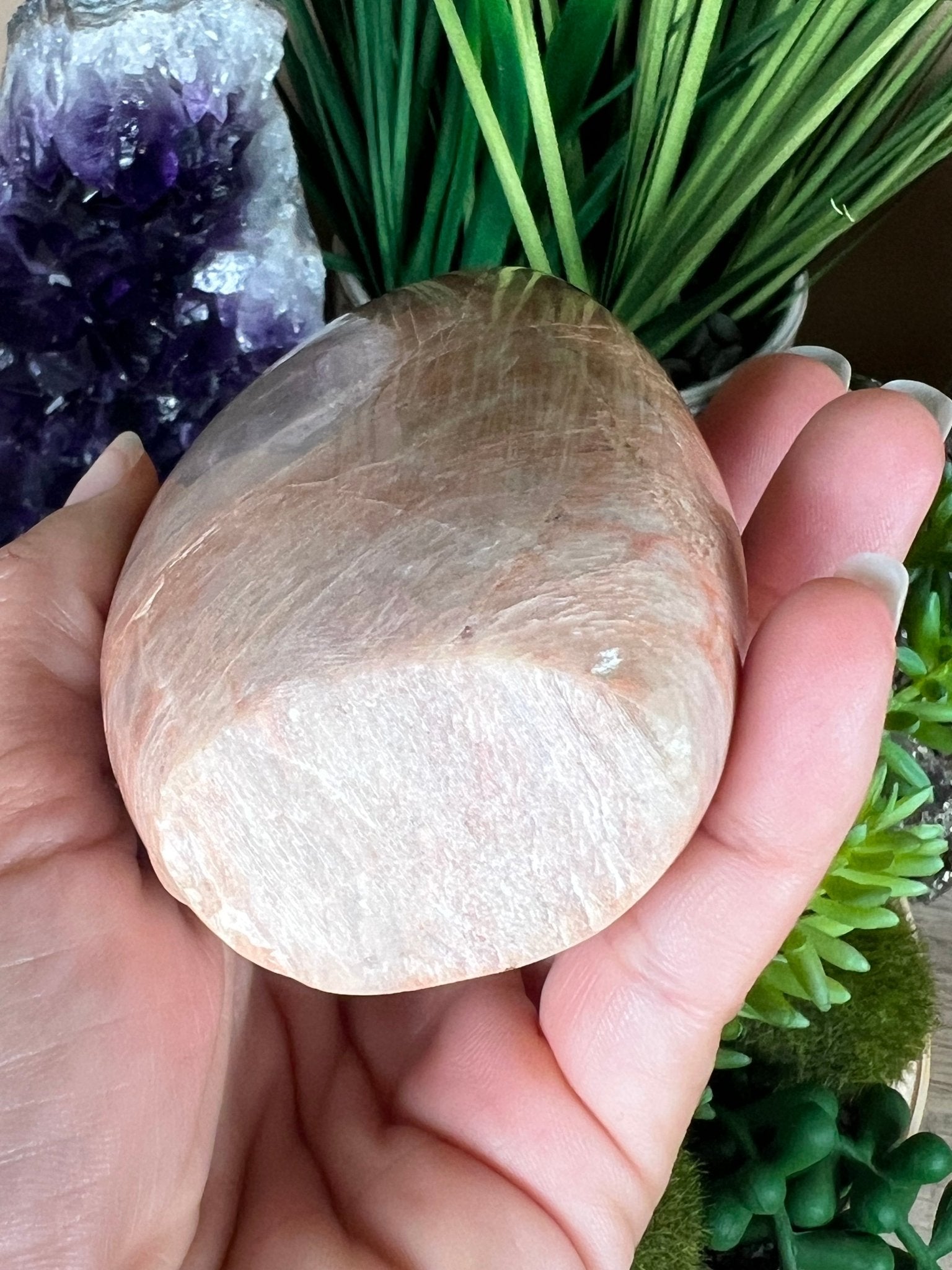 Peach Moonstone Freeform 4.7 Inch - Purple Door Alchemy