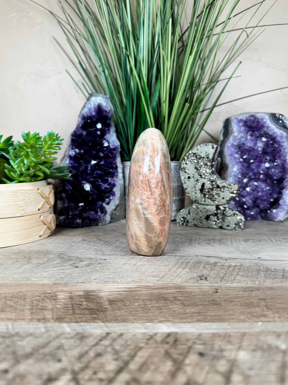 Peach Moonstone Freeform 4.72in - Purple Door Alchemy