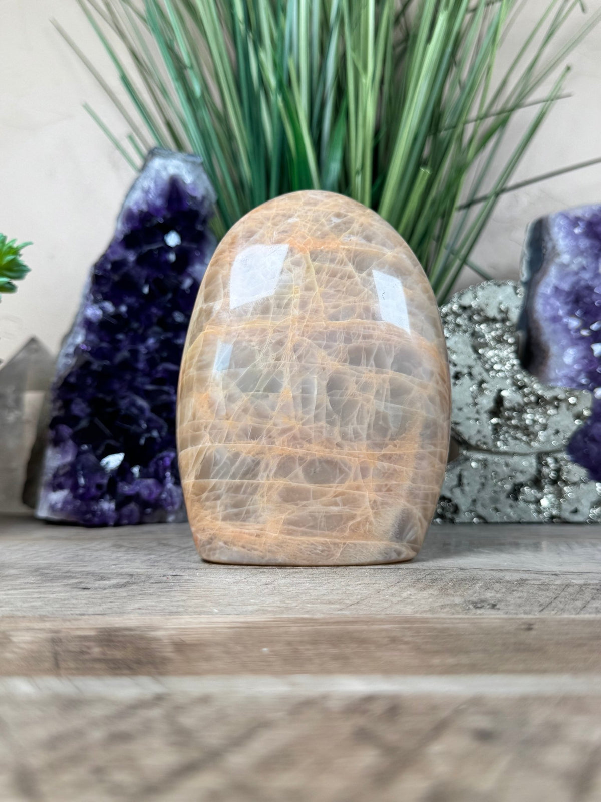 Peach Moonstone Freeform 4.8in - Purple Door Alchemy