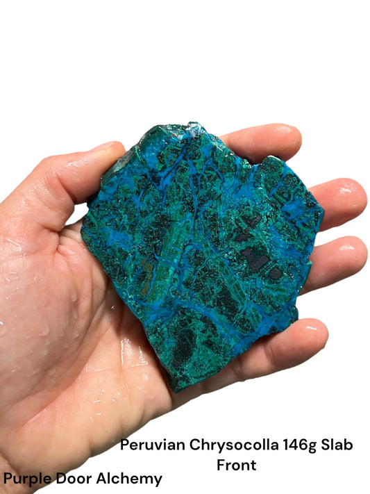 Peruvian Chrysocolla Slab 146g - Purple Door Alchemy