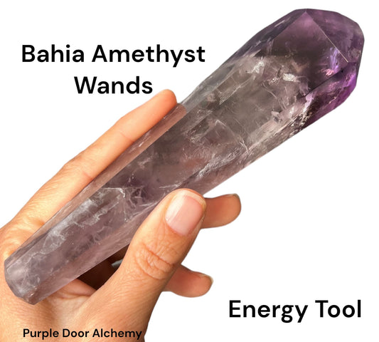 Polished Bahia Amethyst Wand - Purple Door Alchemy