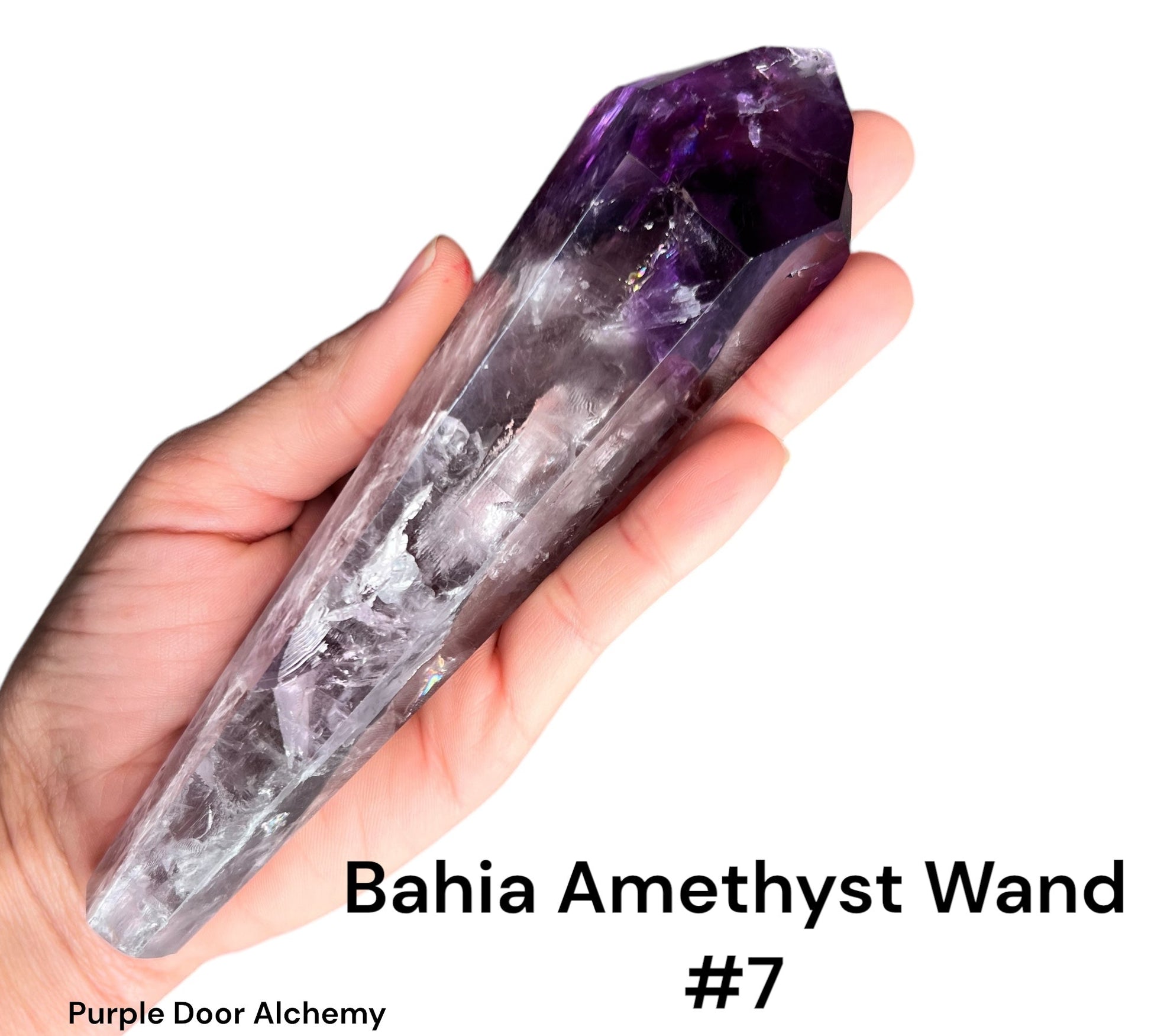 Polished Bahia Amethyst Wand - Purple Door Alchemy