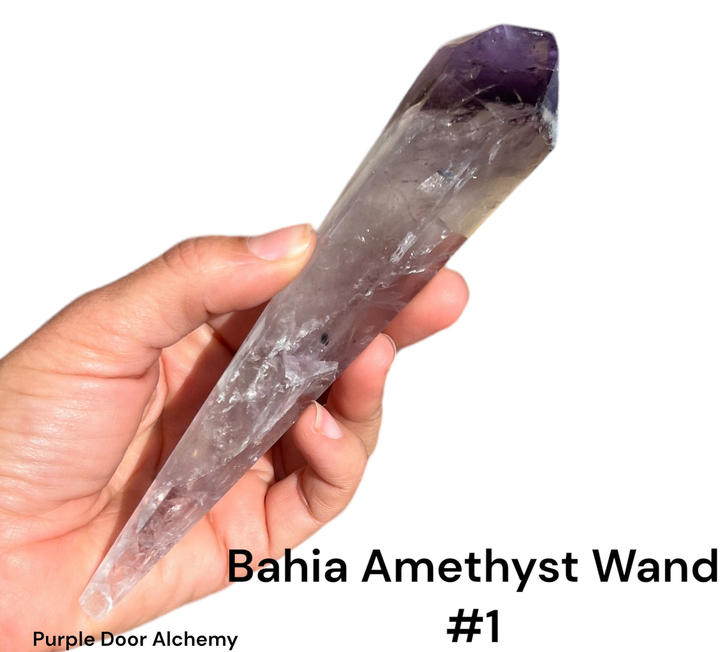 Polished Bahia Amethyst Wand - Purple Door Alchemy