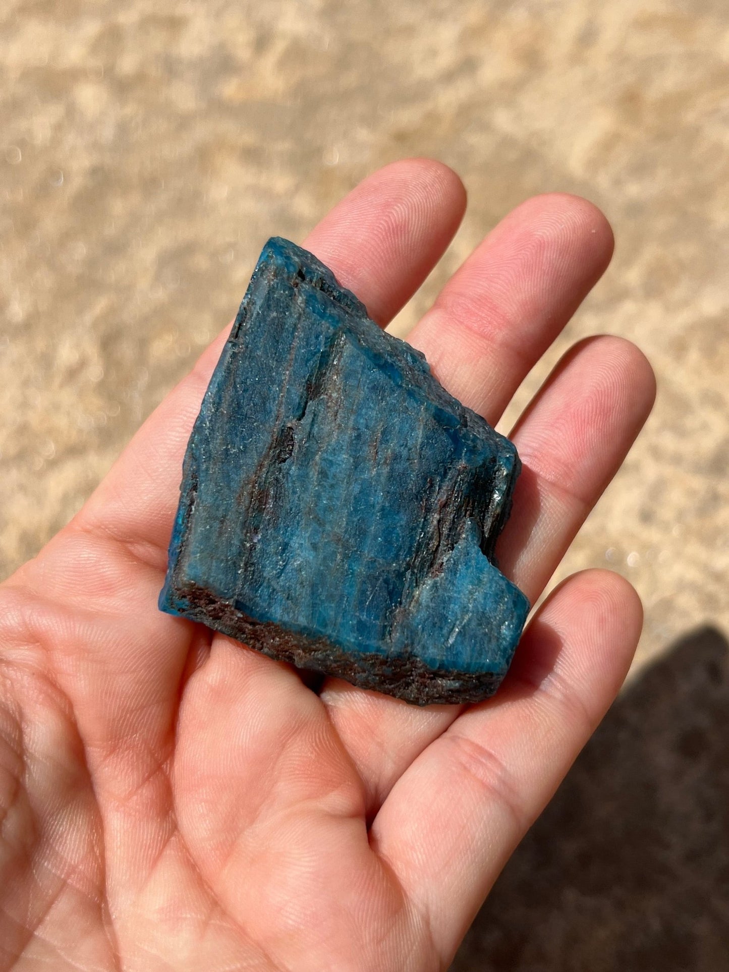 Polished Blue Apatite Slab 40g - Purple Door Alchemy