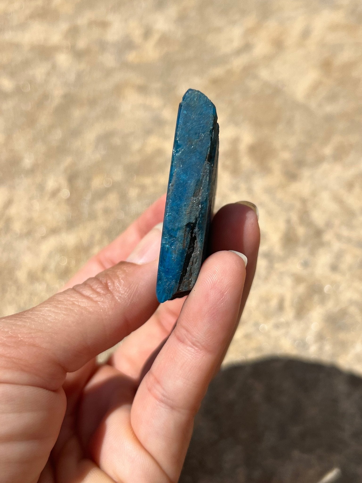 Polished Blue Apatite Slab 40g - Purple Door Alchemy