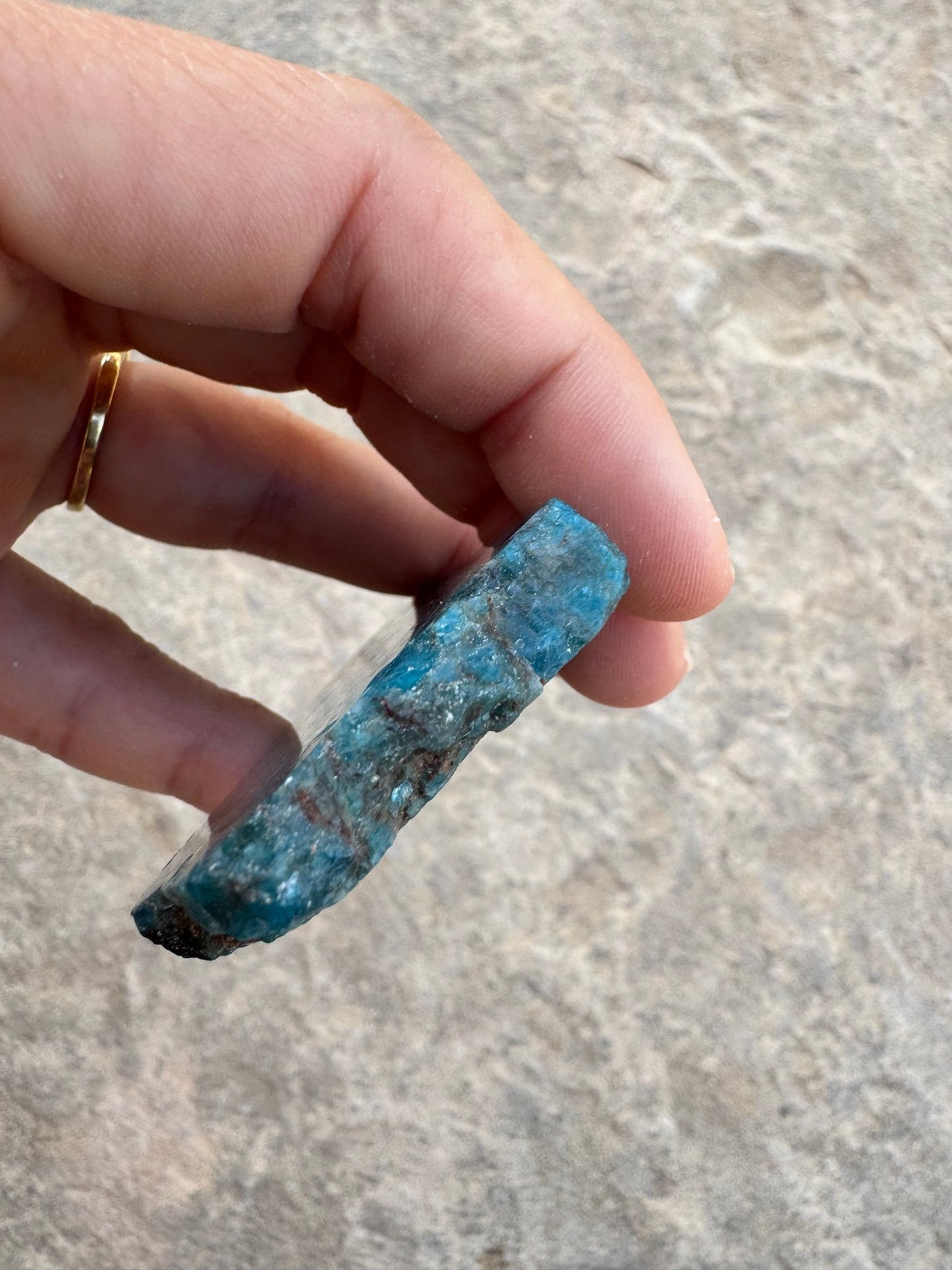 Polished Blue Apatite Slab 45g - Purple Door Alchemy