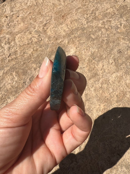 Polished Blue Apatite Slab 47g - Purple Door Alchemy