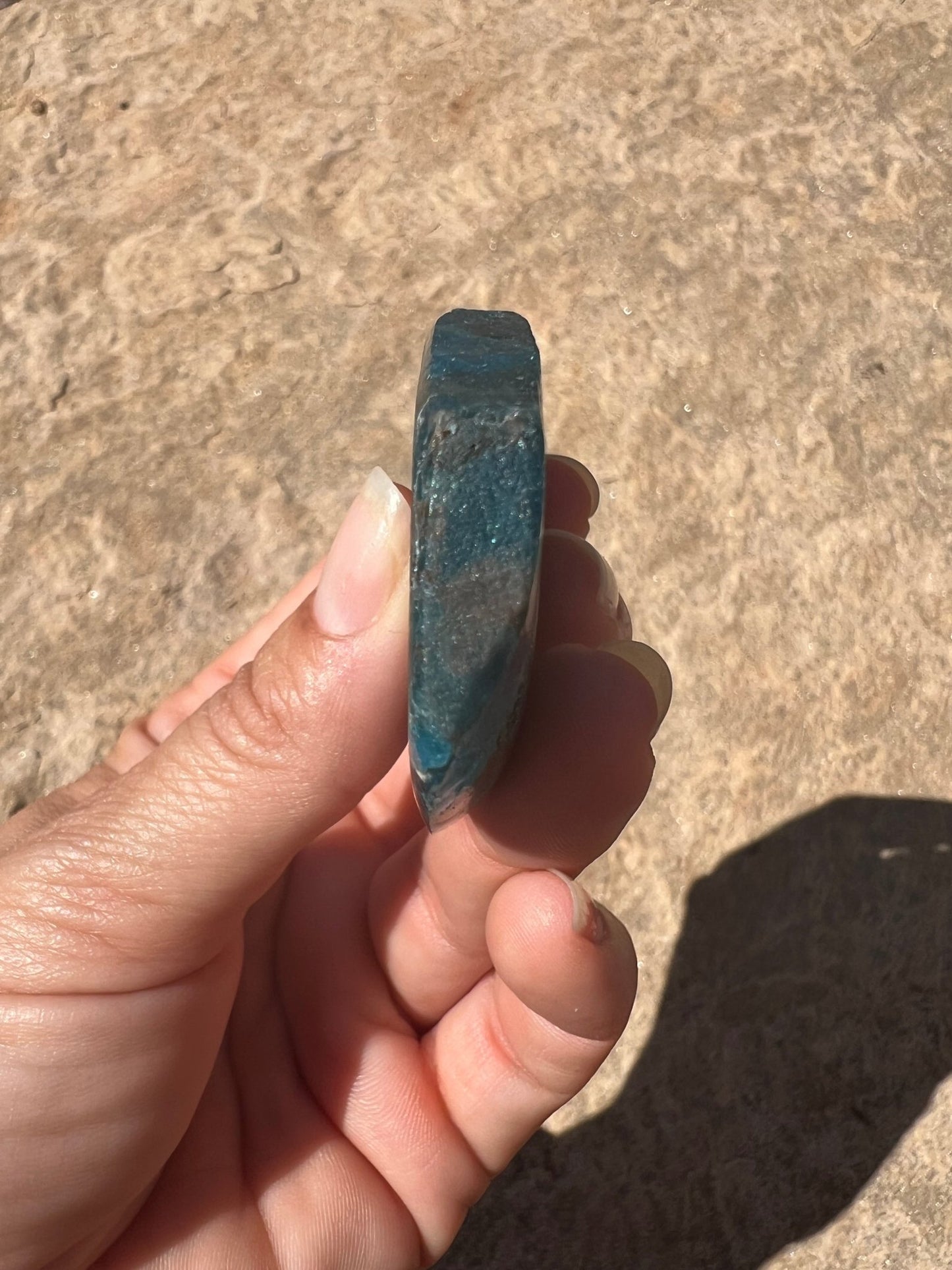 Polished Blue Apatite Slab 47g - Purple Door Alchemy