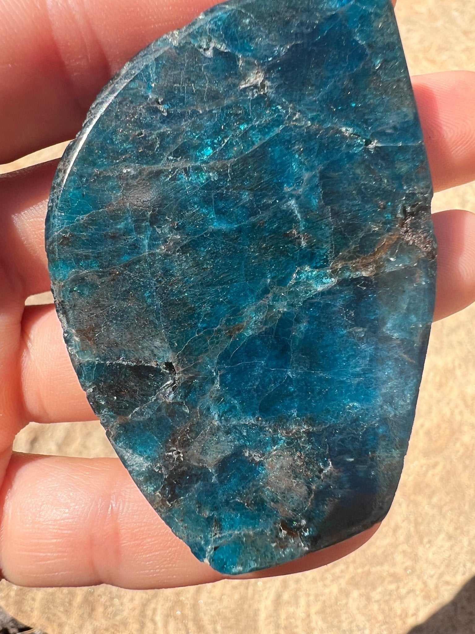 Polished Blue Apatite Slab 47g - Purple Door Alchemy