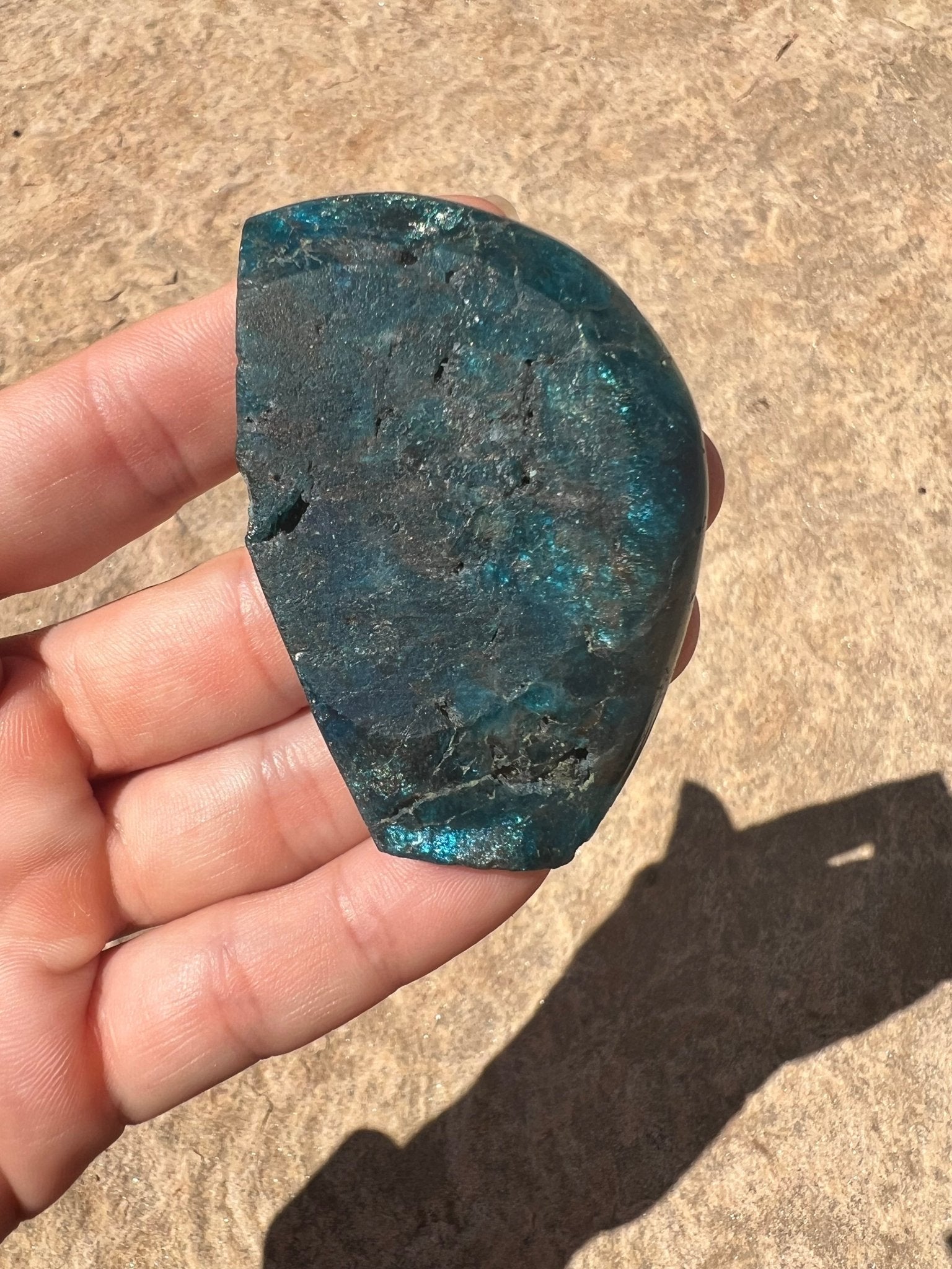 Polished Blue Apatite Slab 47g - Purple Door Alchemy