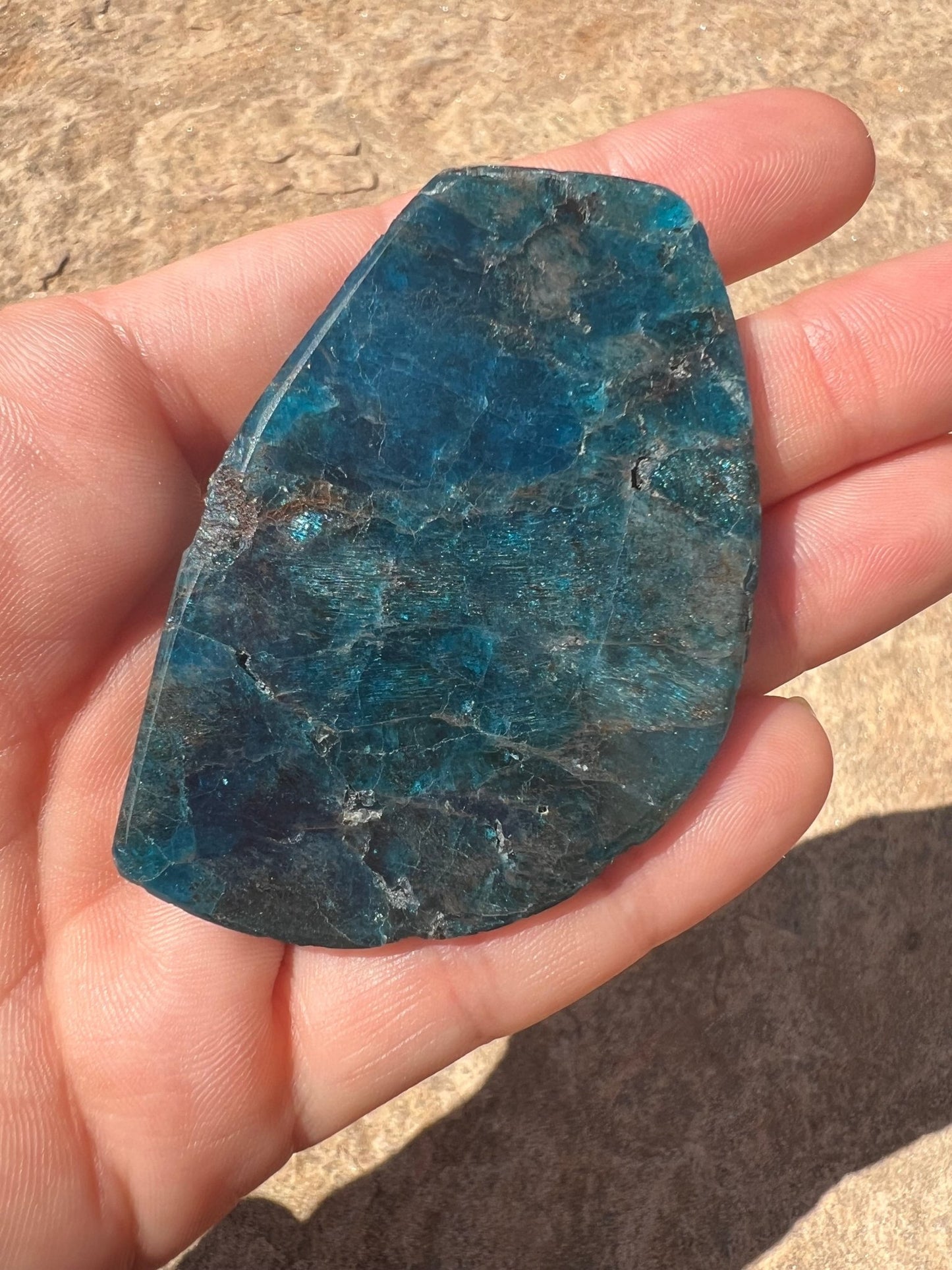 Polished Blue Apatite Slab 47g - Purple Door Alchemy