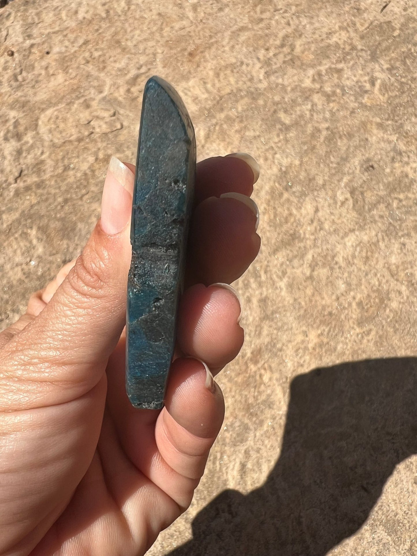 Polished Blue Apatite Slab 47g - Purple Door Alchemy