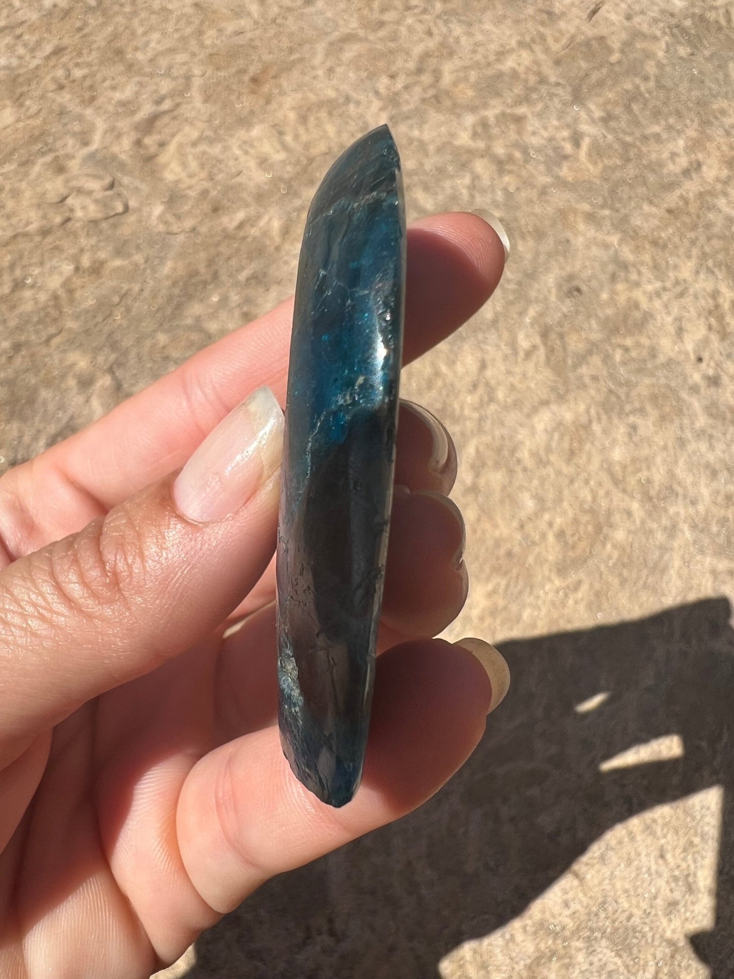 Polished Blue Apatite Slab 47g - Purple Door Alchemy