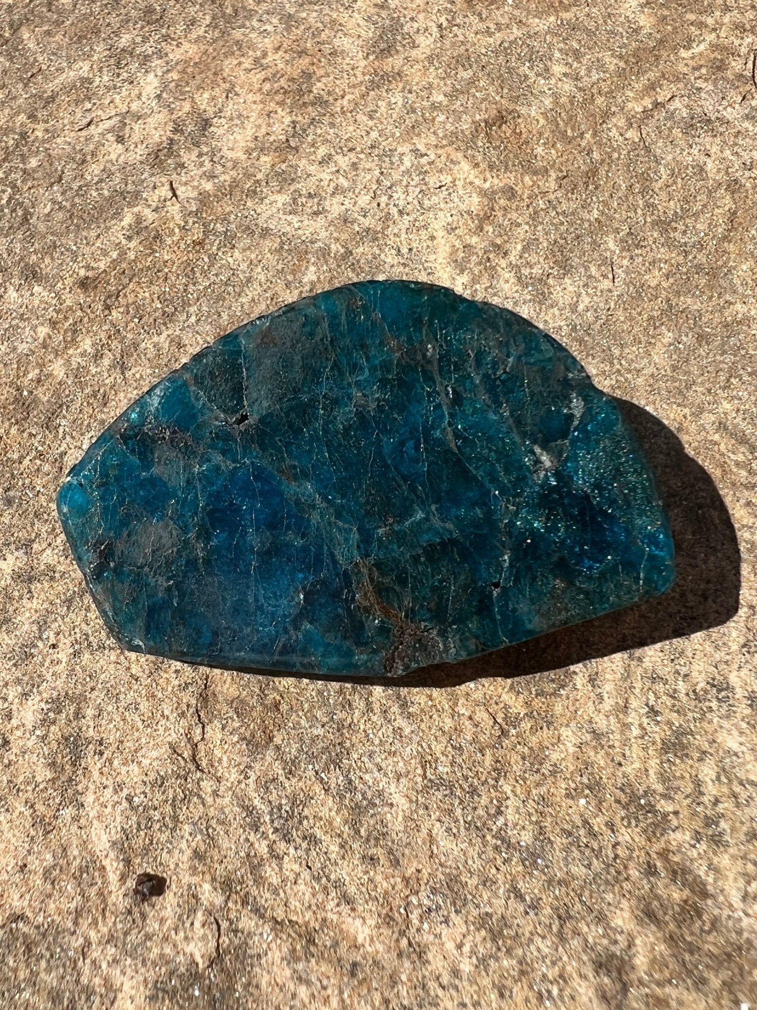Polished Blue Apatite Slab 47g - Purple Door Alchemy