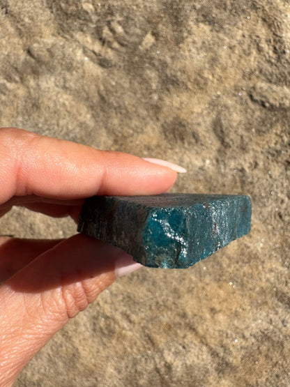 Polished Blue Apatite Slab 51g - Purple Door Alchemy