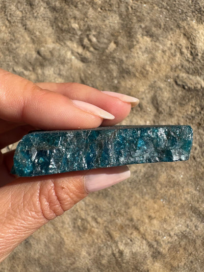 Polished Blue Apatite Slab 51g - Purple Door Alchemy