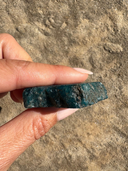 Polished Blue Apatite Slab 51g - Purple Door Alchemy