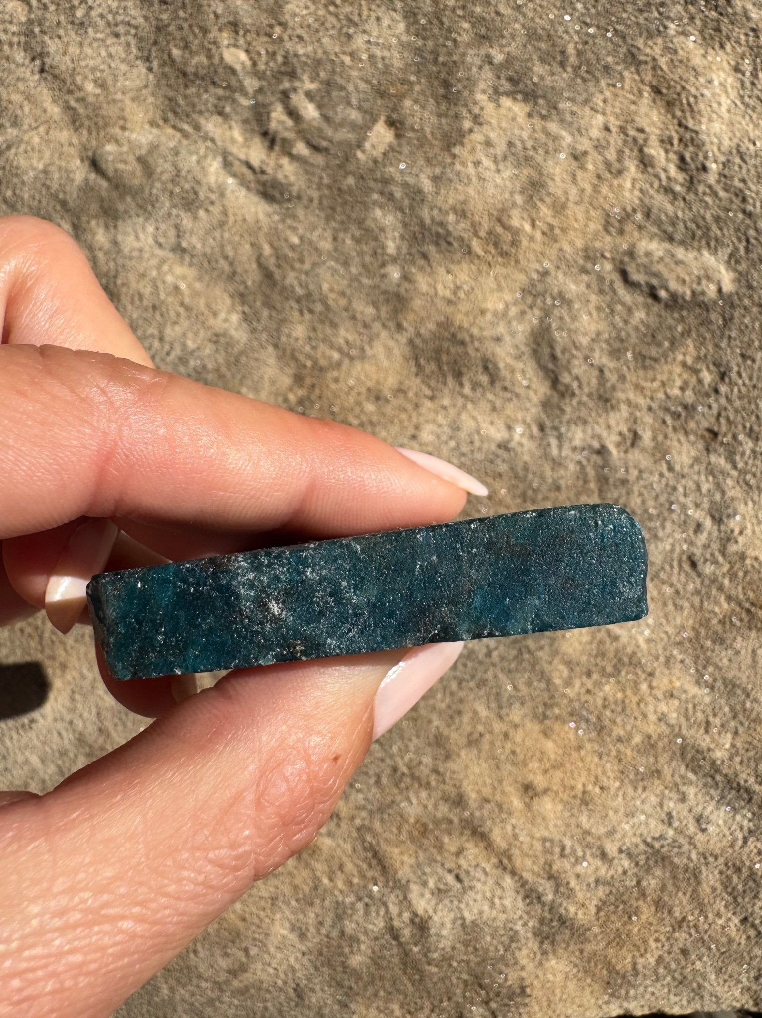Polished Blue Apatite Slab 51g - Purple Door Alchemy