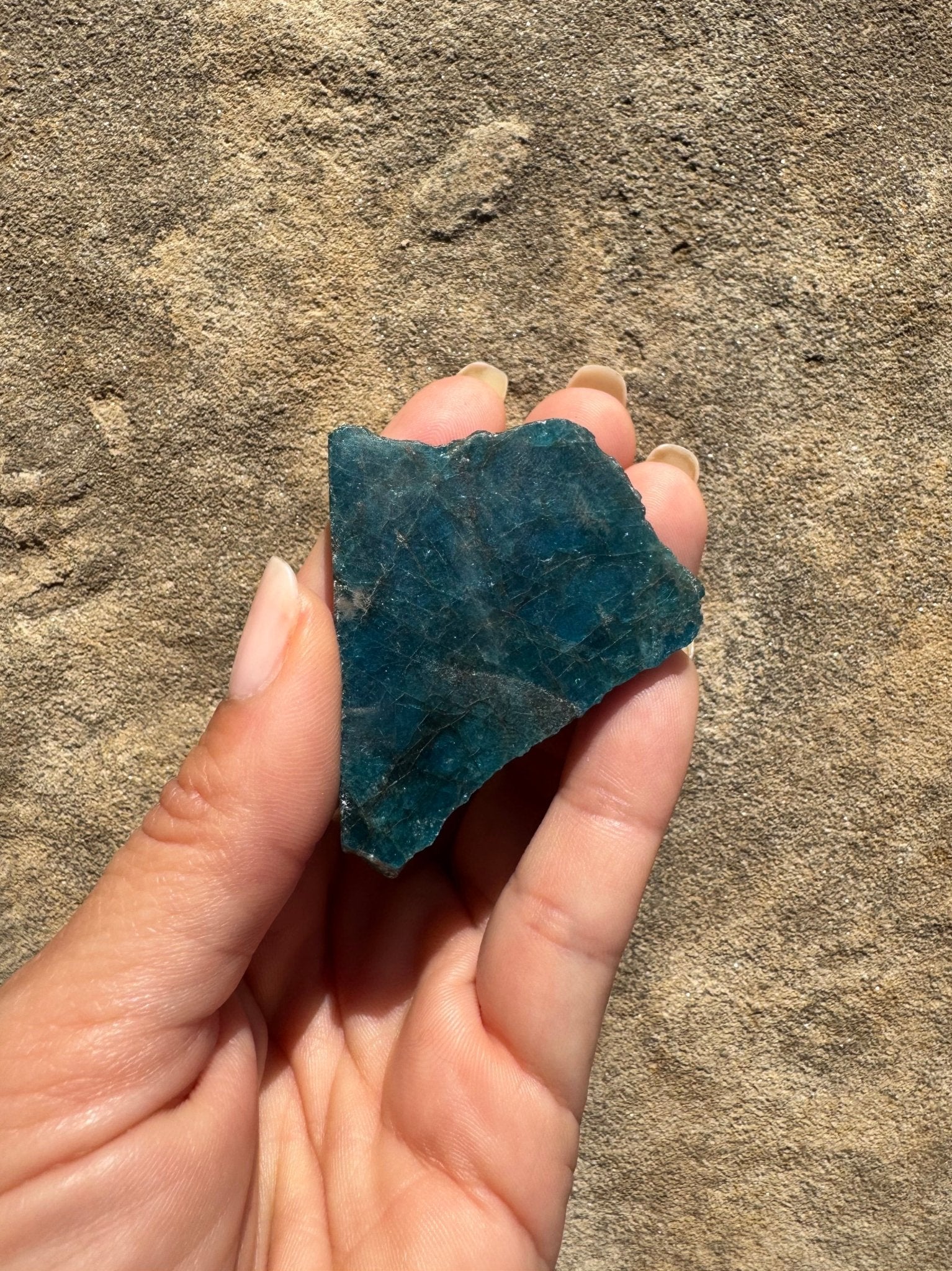 Polished Blue Apatite Slab 51g - Purple Door Alchemy