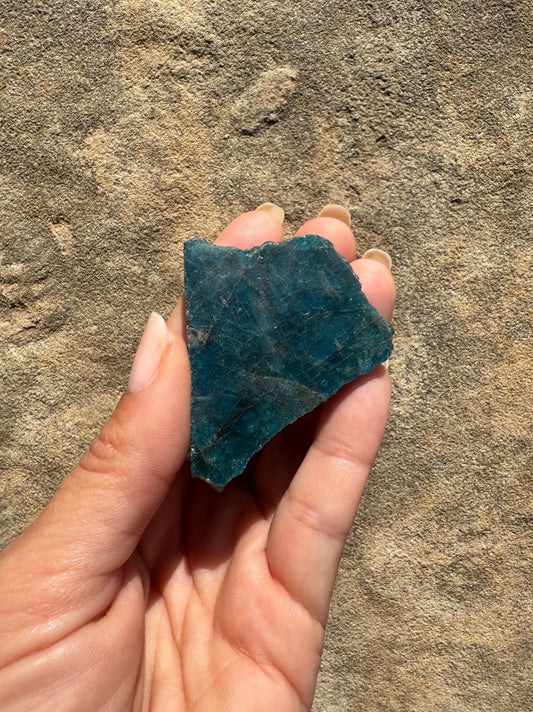 Polished Blue Apatite Slab 51g - Purple Door Alchemy