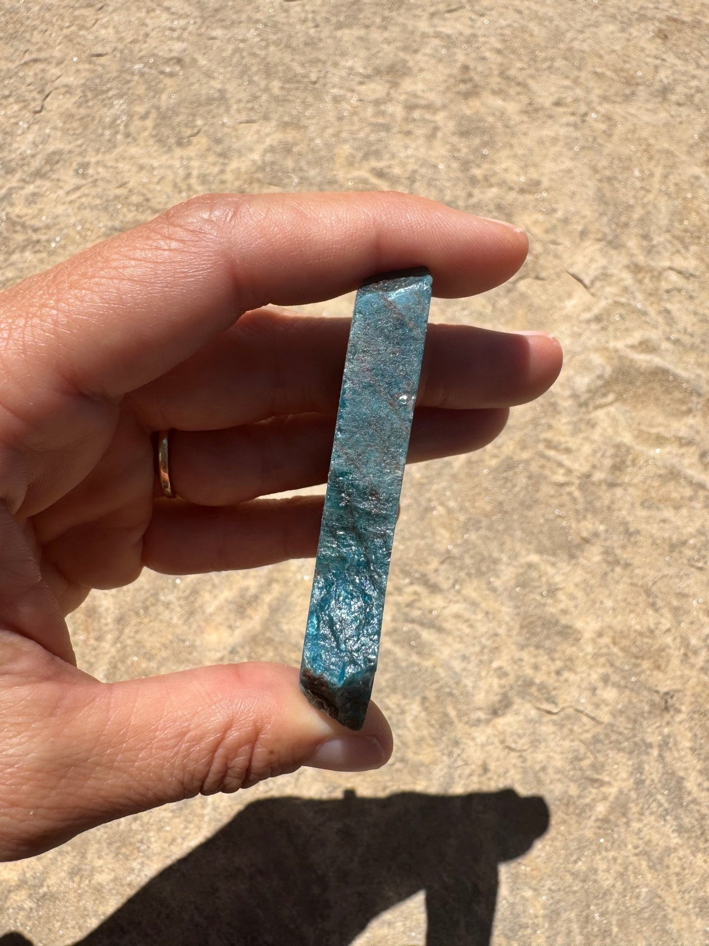 Polished Blue Apatite Slab 56g - Purple Door Alchemy