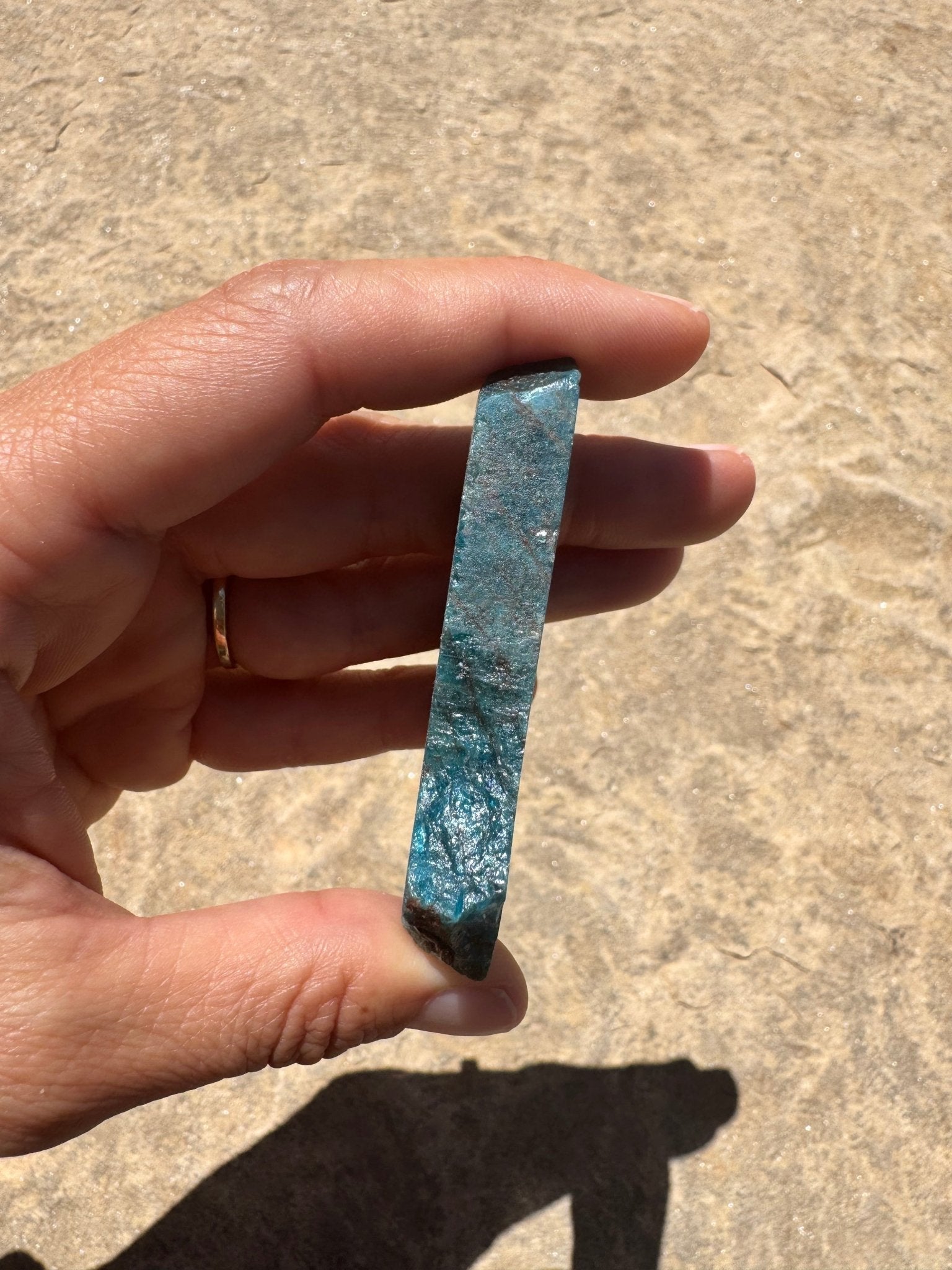 Polished Blue Apatite Slab 56g - Purple Door Alchemy
