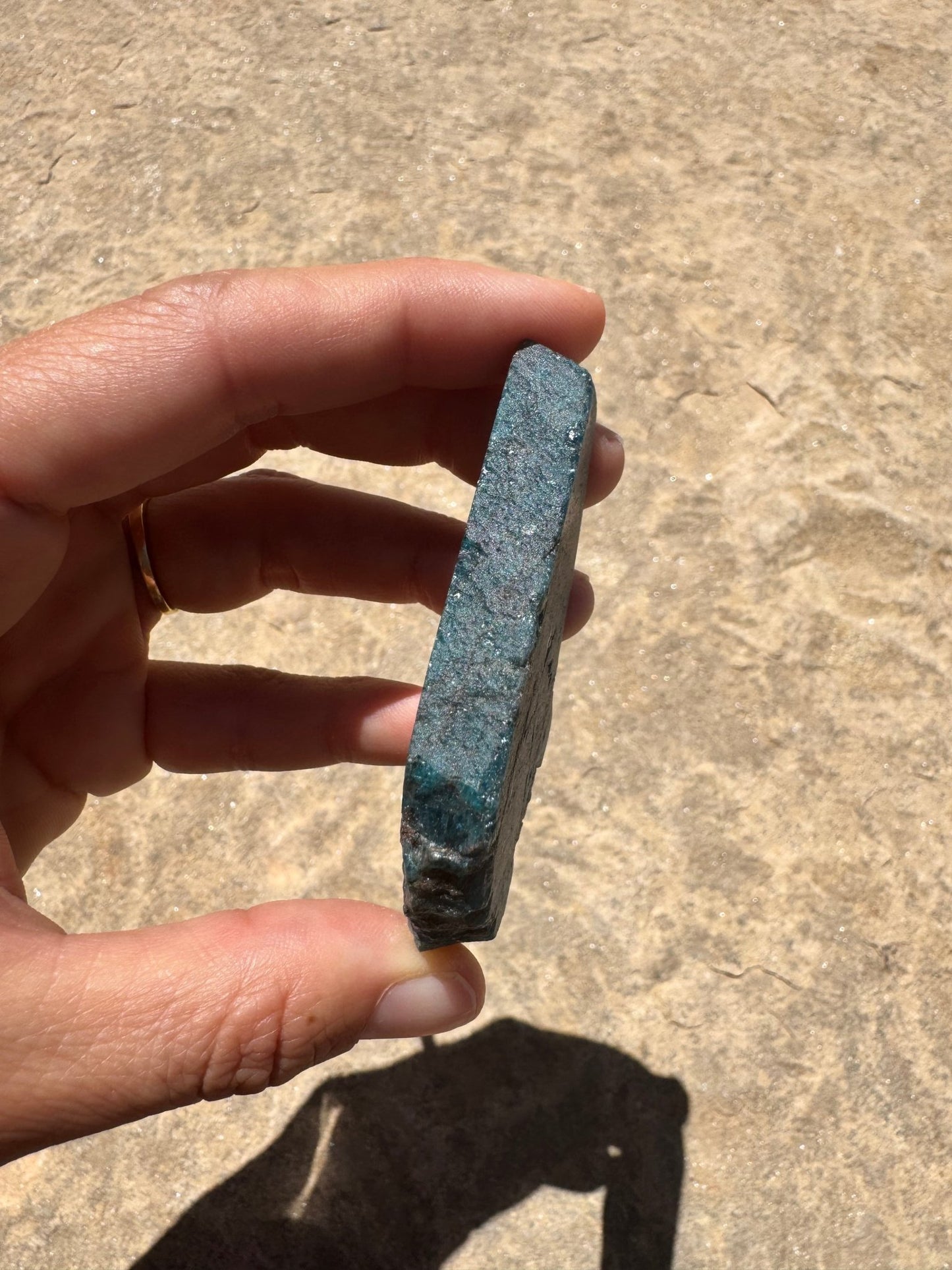 Polished Blue Apatite Slab 56g - Purple Door Alchemy