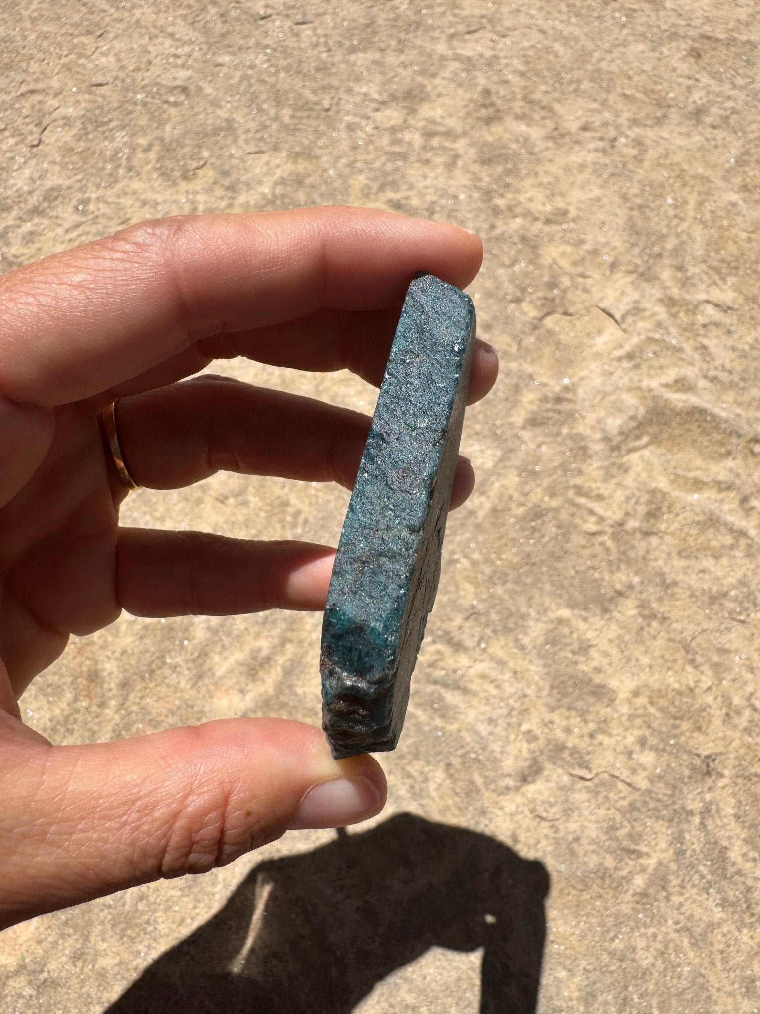 Polished Blue Apatite Slab 56g - Purple Door Alchemy