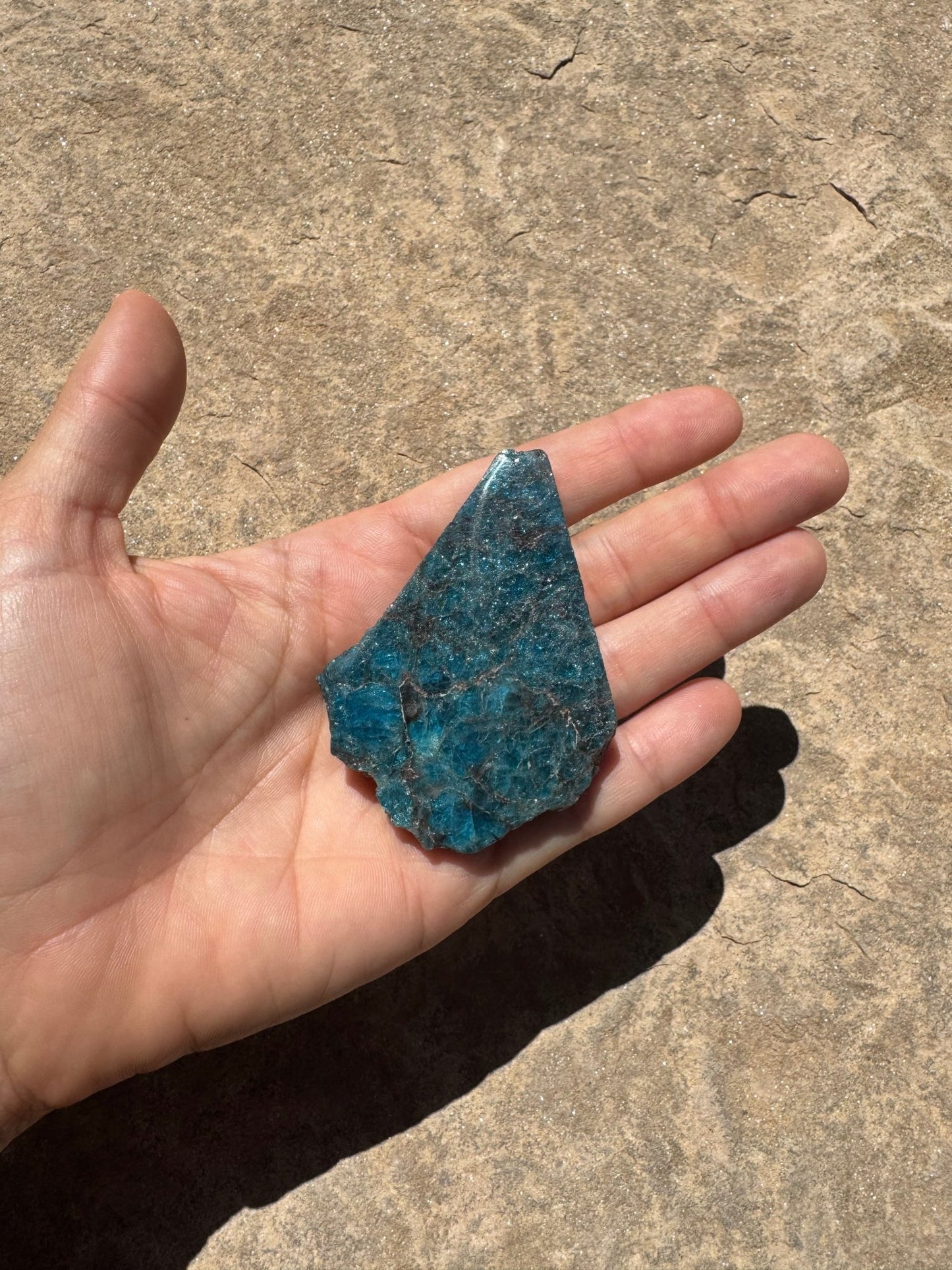 Polished Blue Apatite Slab 56g - Purple Door Alchemy