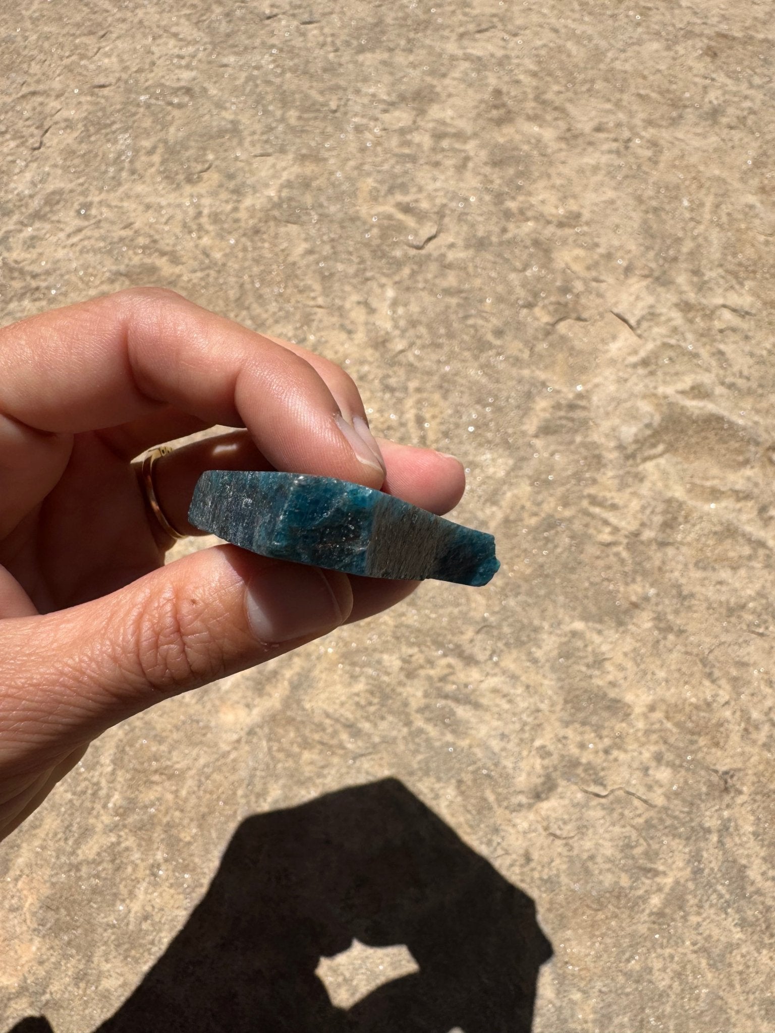 Polished Blue Apatite Slab 56g - Purple Door Alchemy