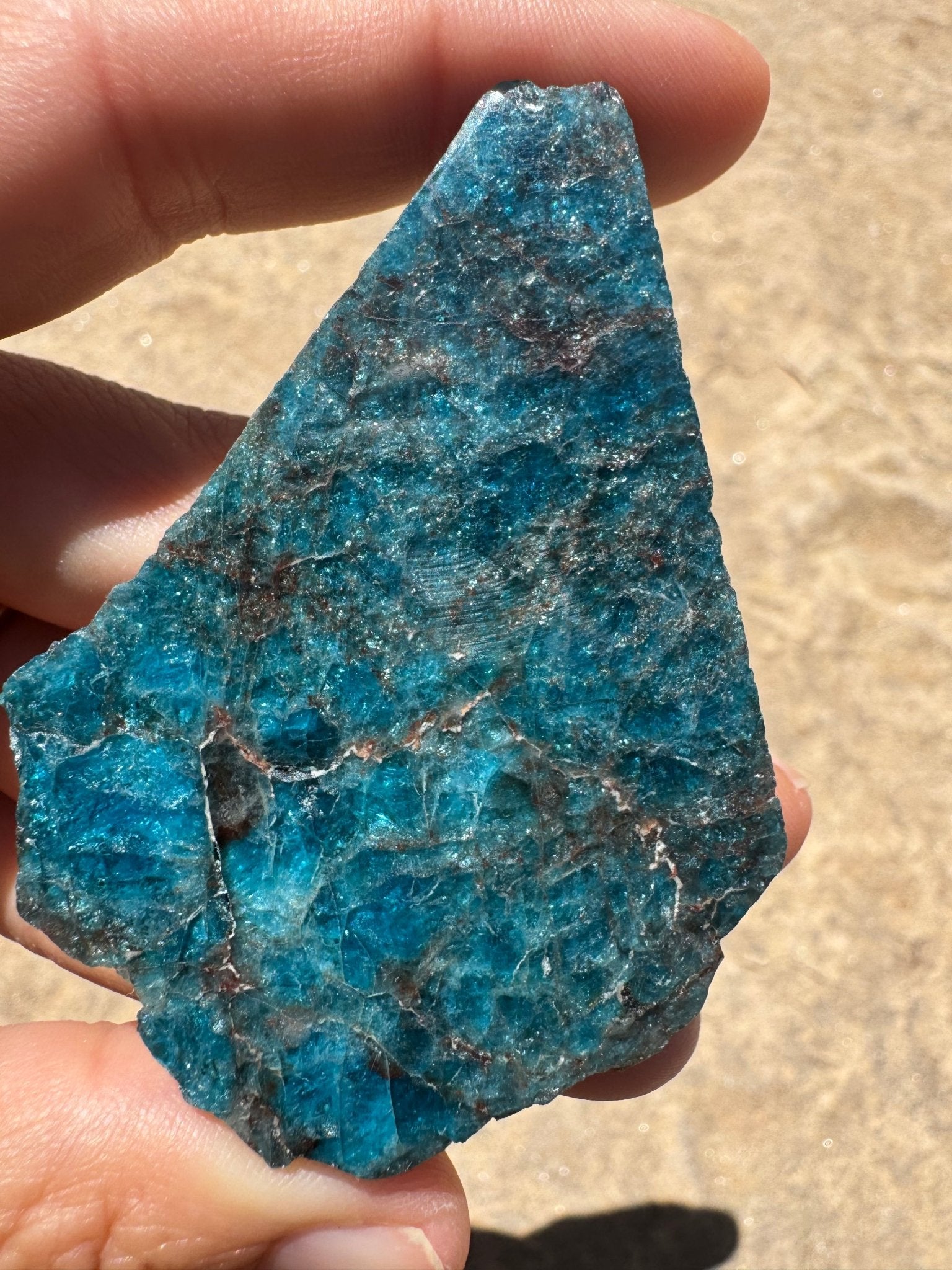 Polished Blue Apatite Slab 56g - Purple Door Alchemy