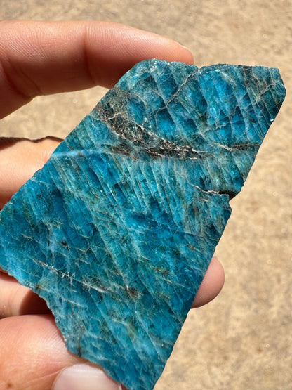 Polished Blue Apatite Slab 62g - Purple Door Alchemy
