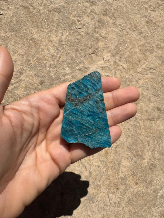 Polished Blue Apatite Slab 62g - Purple Door Alchemy