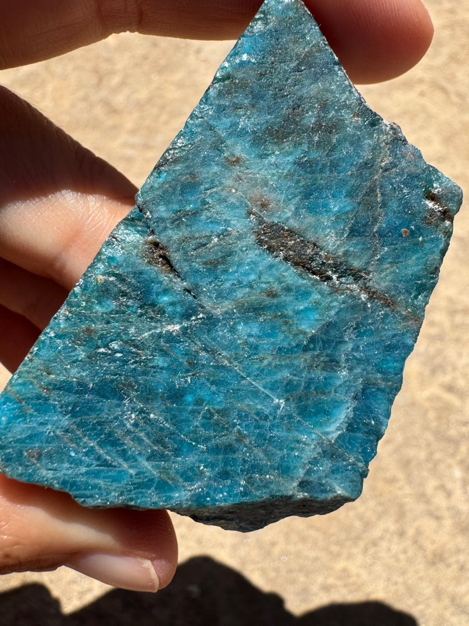 Polished Blue Apatite Slab 62g - Purple Door Alchemy