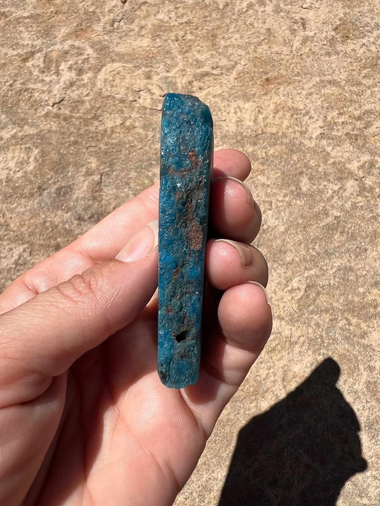 Polished Blue Apatite Slab 64g - Purple Door Alchemy