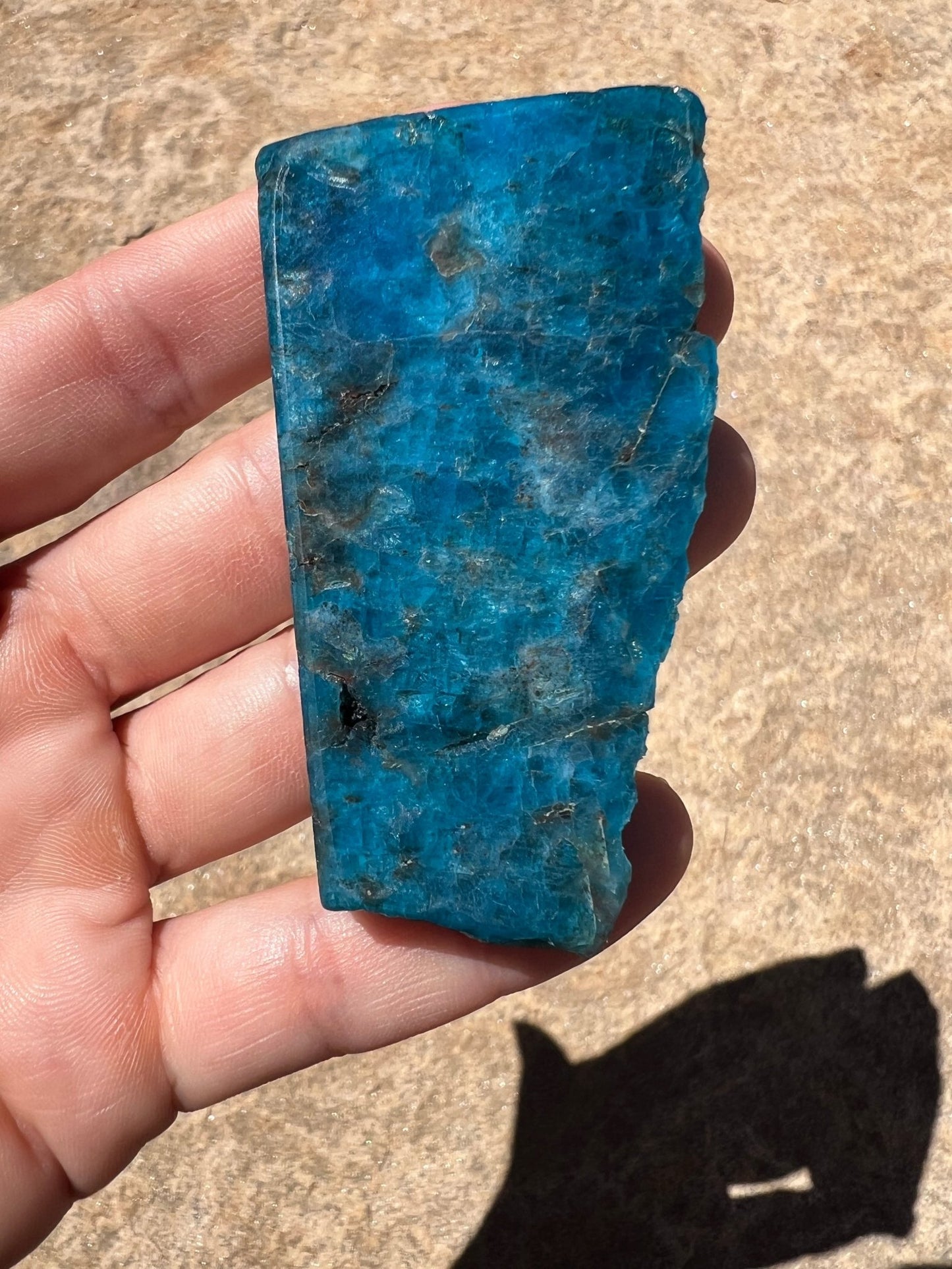 Polished Blue Apatite Slab 64g - Purple Door Alchemy