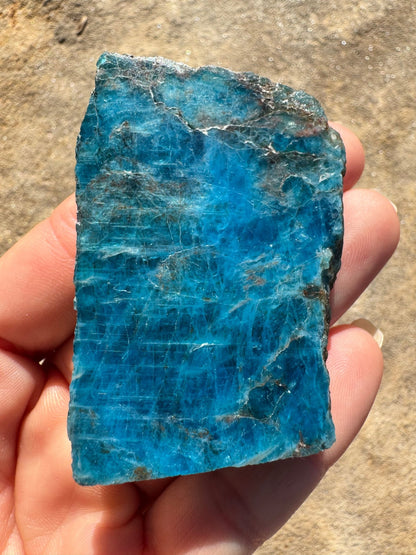 Polished Blue Apatite Slab 70g - Purple Door Alchemy