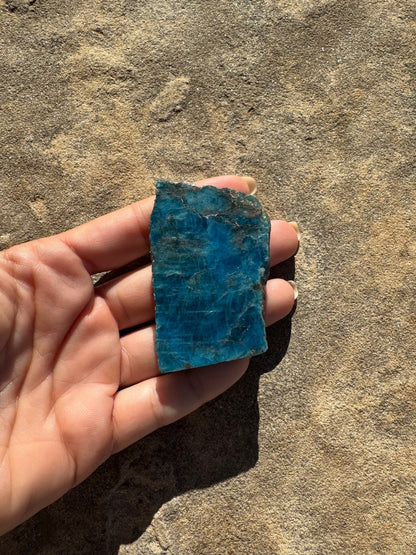 Polished Blue Apatite Slab 70g - Purple Door Alchemy