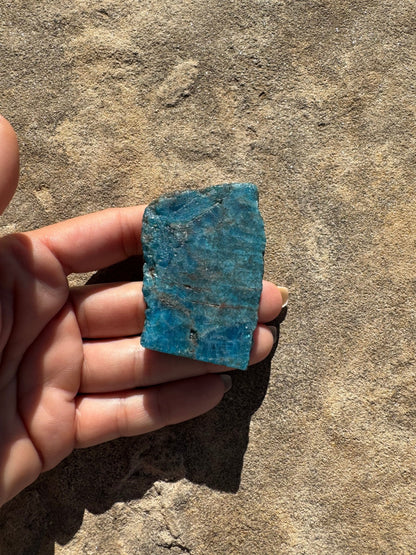 Polished Blue Apatite Slab 70g - Purple Door Alchemy