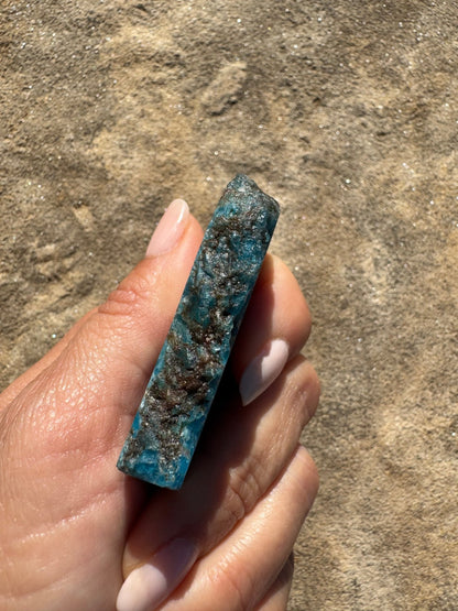 Polished Blue Apatite Slab 70g - Purple Door Alchemy