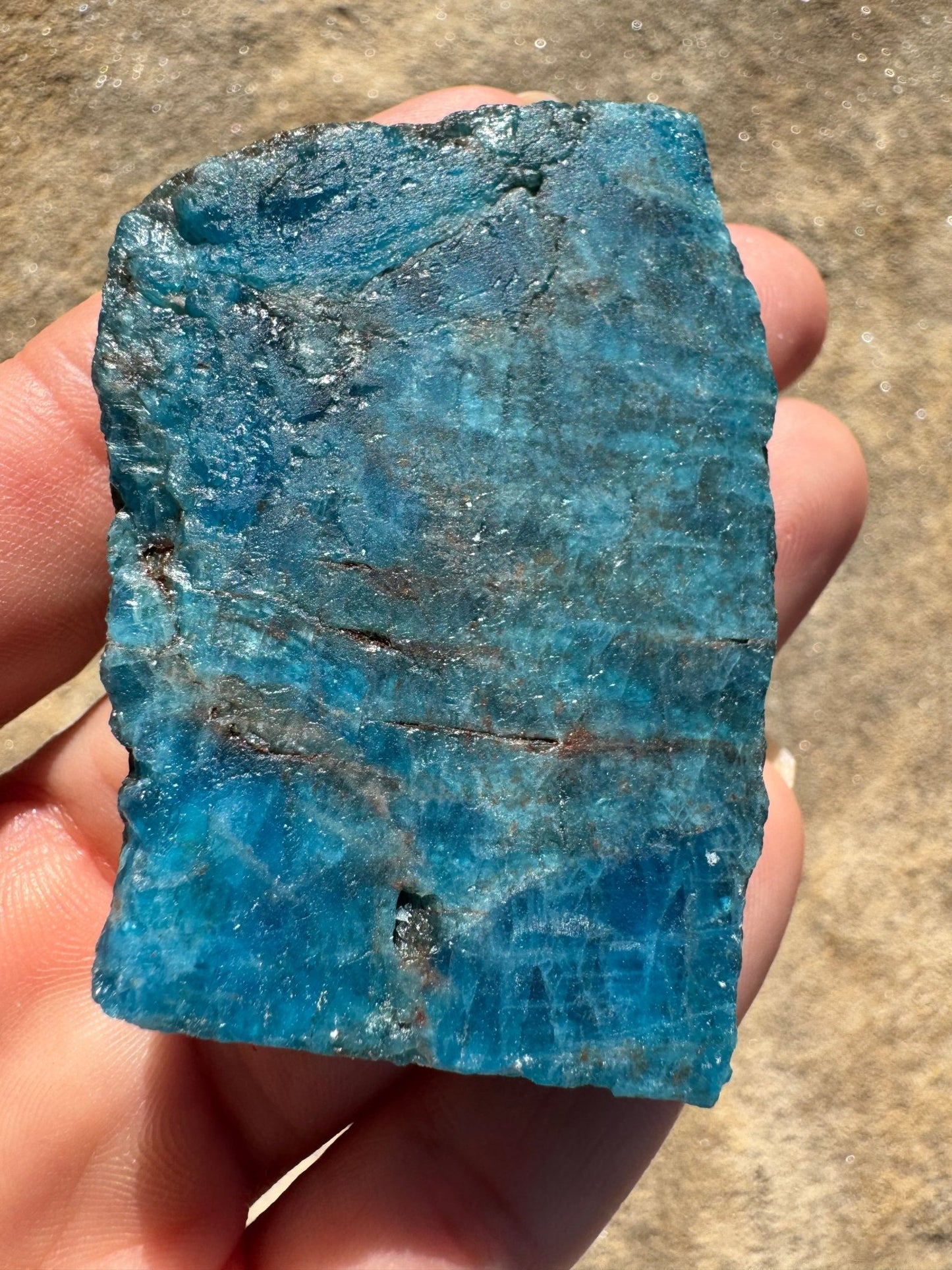 Polished Blue Apatite Slab 70g - Purple Door Alchemy