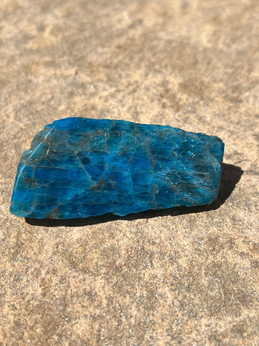 Polished Blue Apatite Slab 74g - Purple Door Alchemy