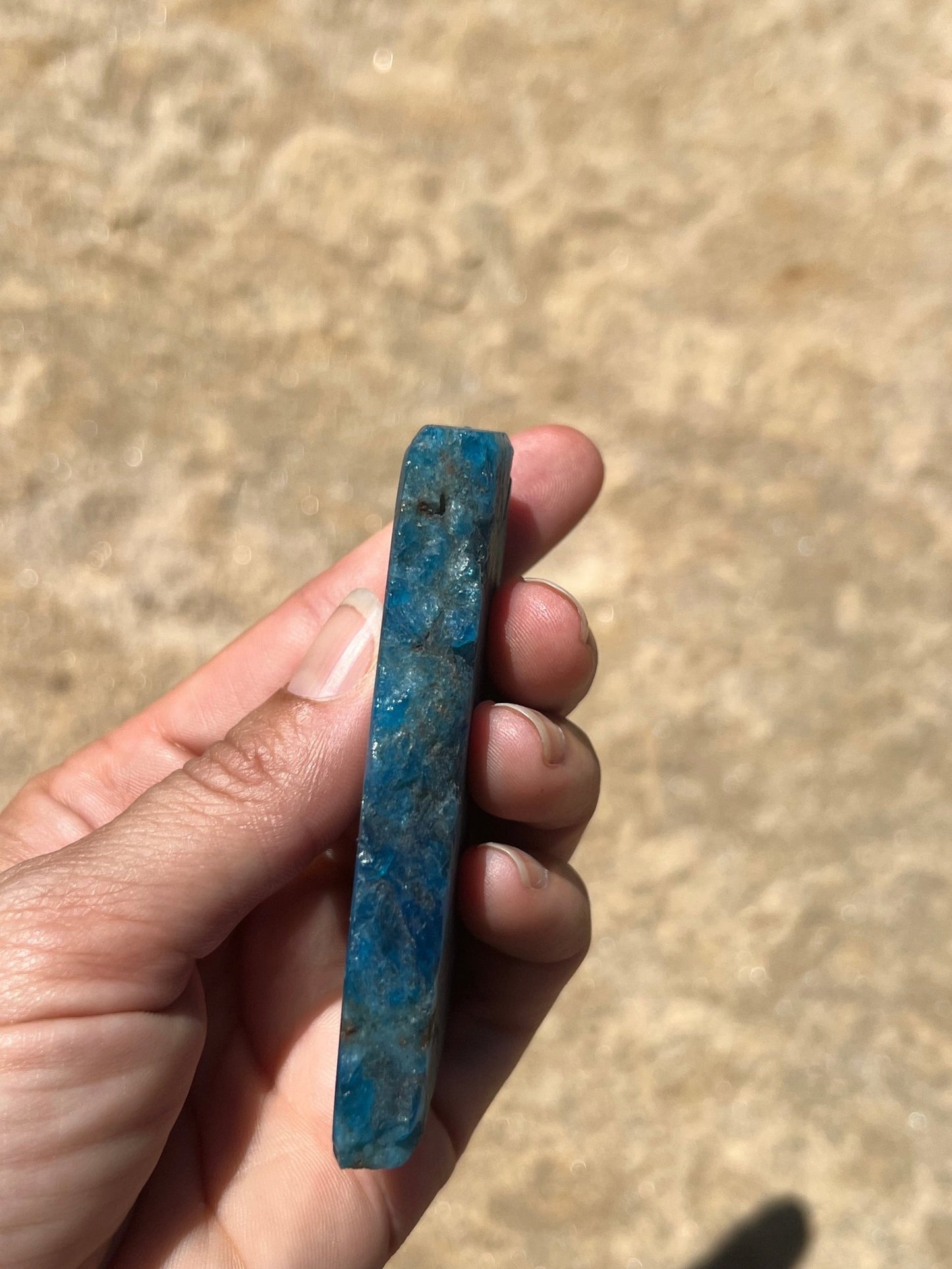 Polished Blue Apatite Slab 74g - Purple Door Alchemy