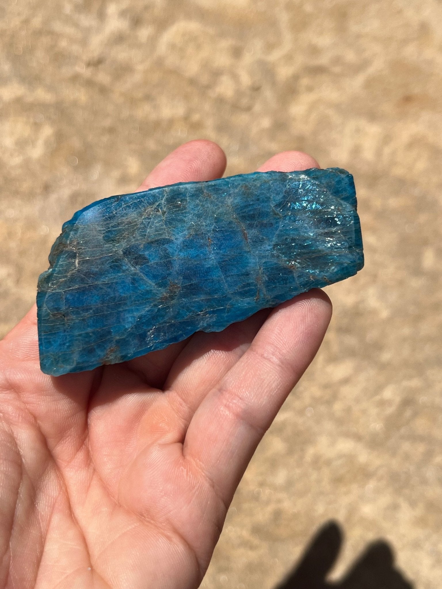 Polished Blue Apatite Slab 74g - Purple Door Alchemy
