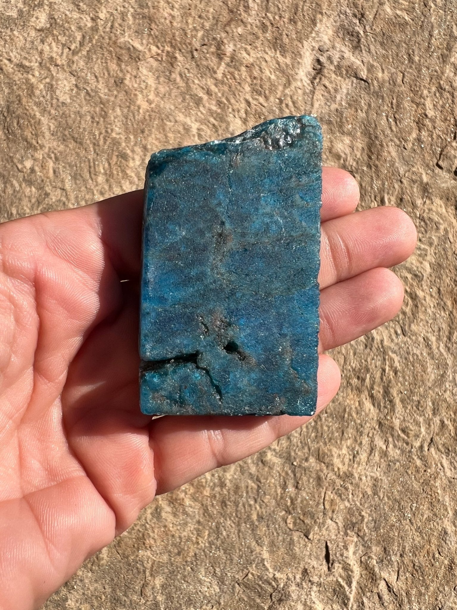 Polished Blue Apatite Slab 84g - Purple Door Alchemy