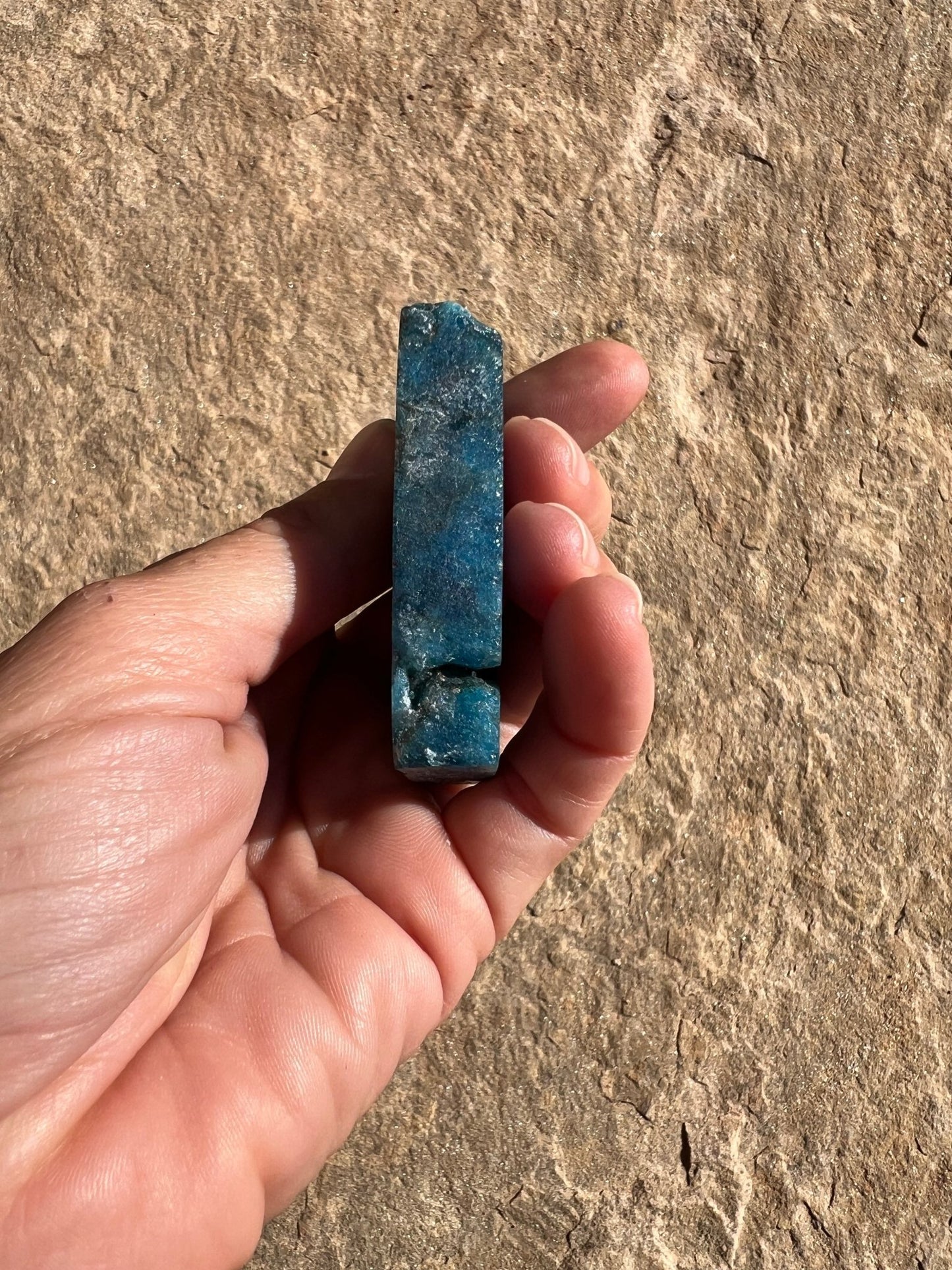 Polished Blue Apatite Slab 84g - Purple Door Alchemy
