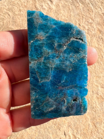 Polished Blue Apatite Slab 84g - Purple Door Alchemy